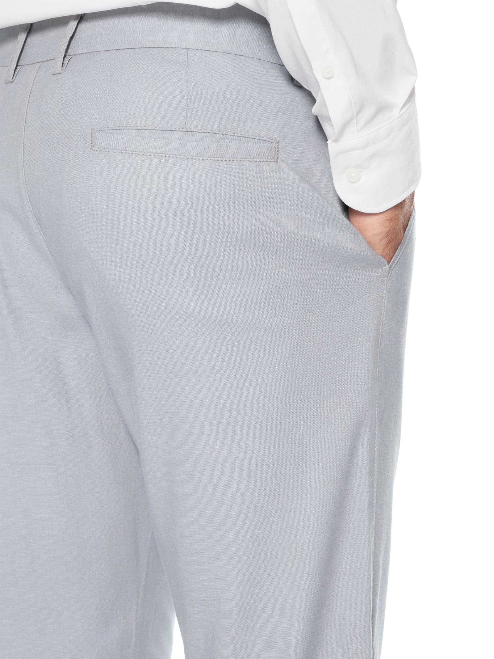 Calça Masculina Blend Linho Reta Cinza '2 Essential