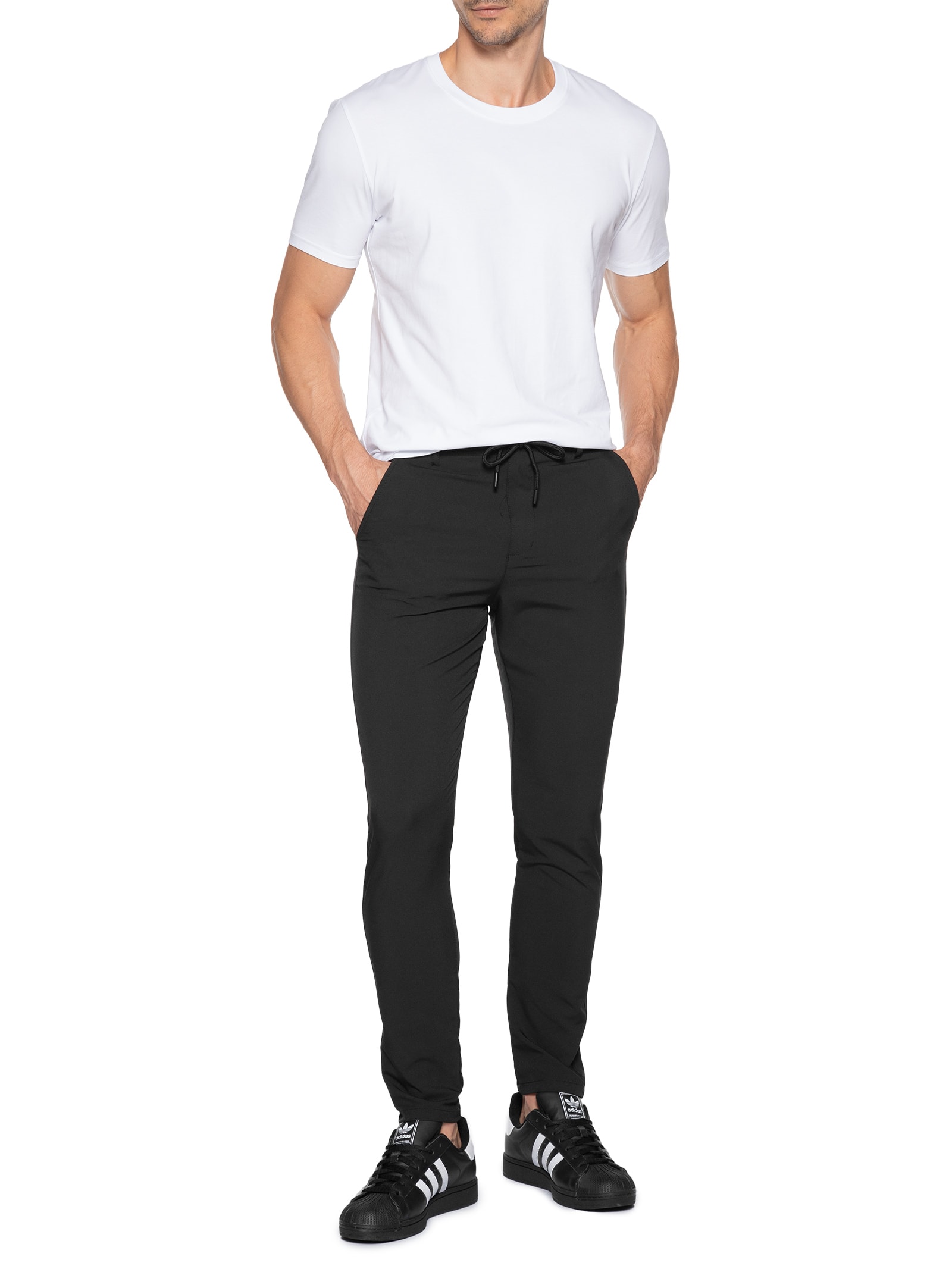 Calça Masculina Bolso Faca Slim Preto Basiq Men