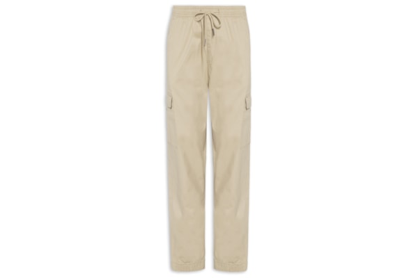 Calça Masculina Cargo Cós Elástico Em Sarja - Verde