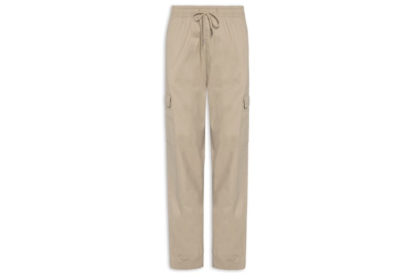 Calça Masculina Cargo Cós Elástico Em Sarja - Verde