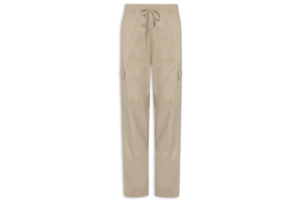 Calça Masculina Cargo Cós Elástico Em Sarja - Verde