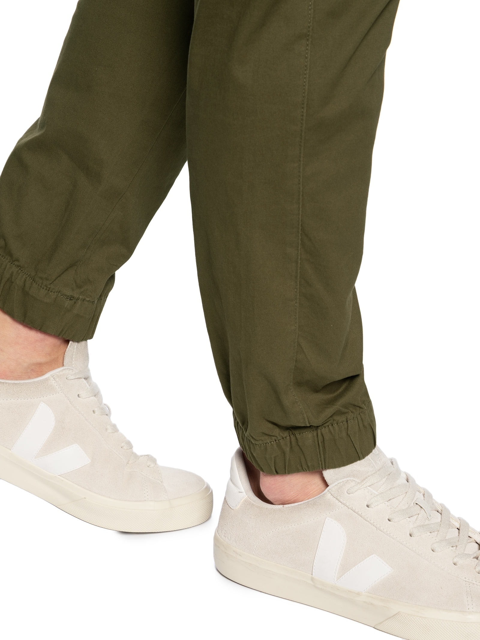 Calça Masculina Cargo Cós Elástico Em Sarja Verde Basiq Men