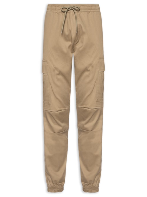 Calça Masculina Cargo Relaxed Fit – Bege