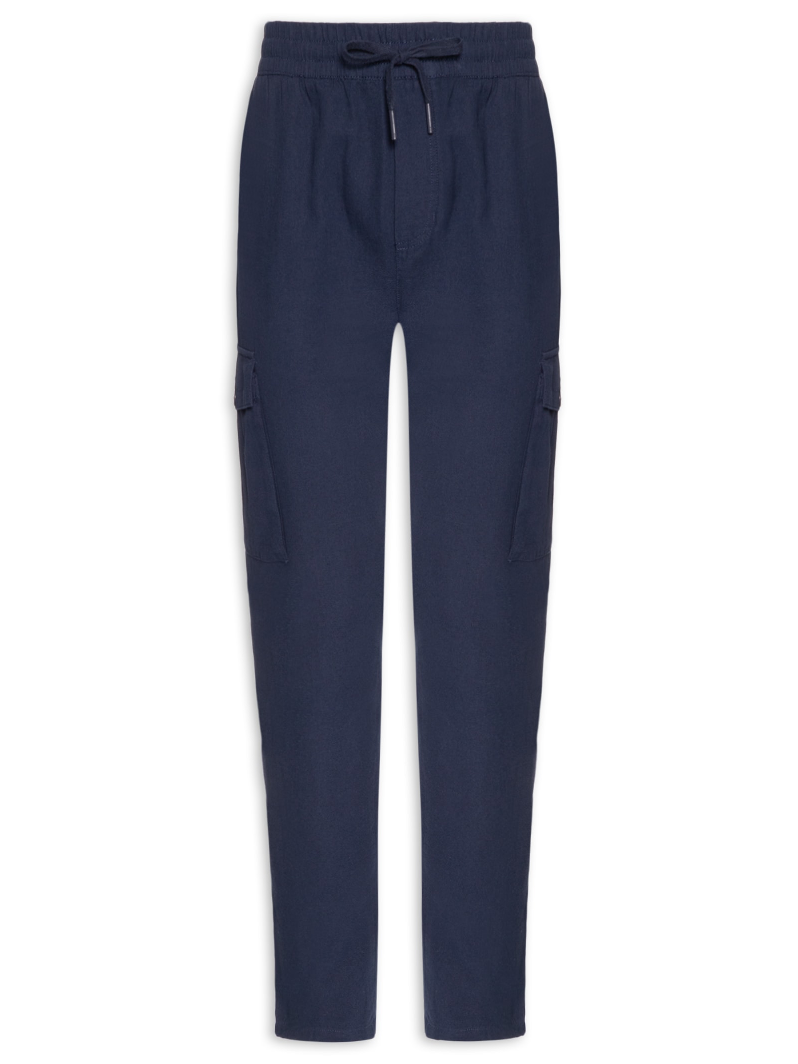 Calça Masculina Cargo Reta Azul Basiq Men