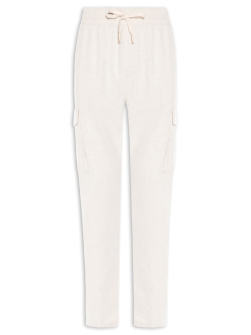 Calça Masculina Cargo Reta – Off White