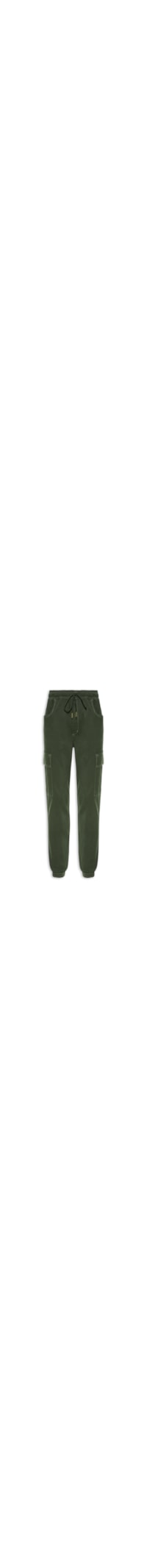 Calça Masculina Cargo Sarja Com Costura Contrastante - Verde