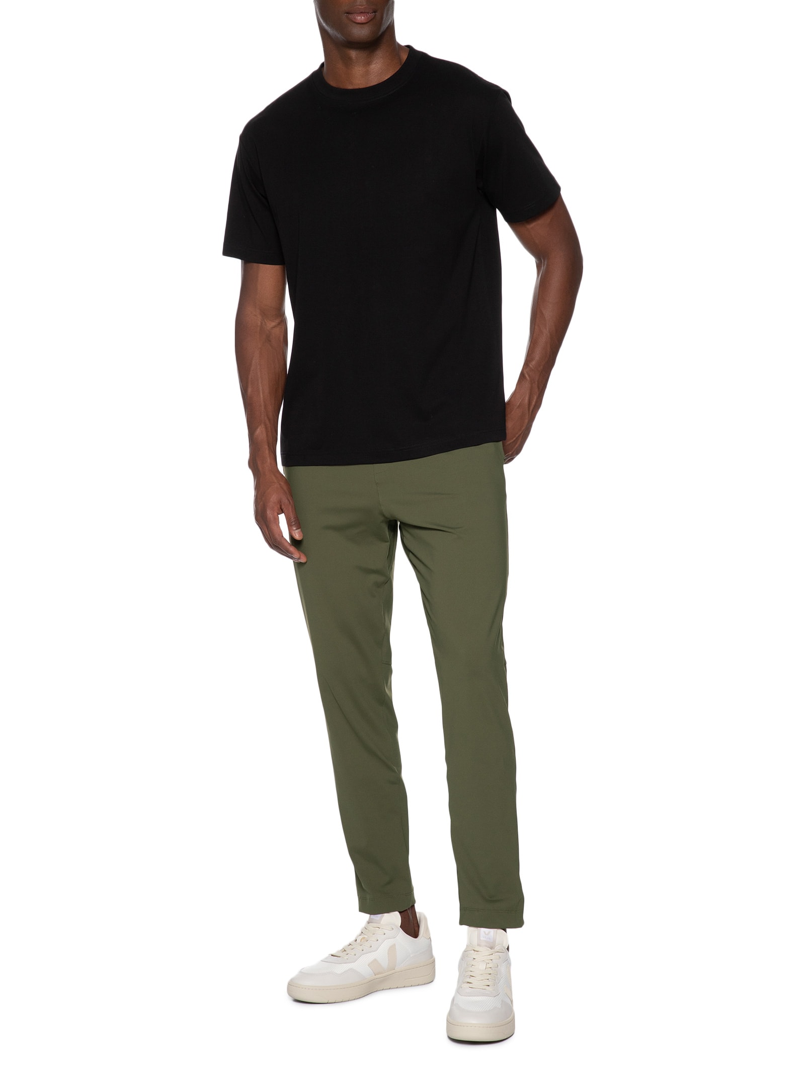 Calça Masculina Casual Básica Slim Verde Basiq Men