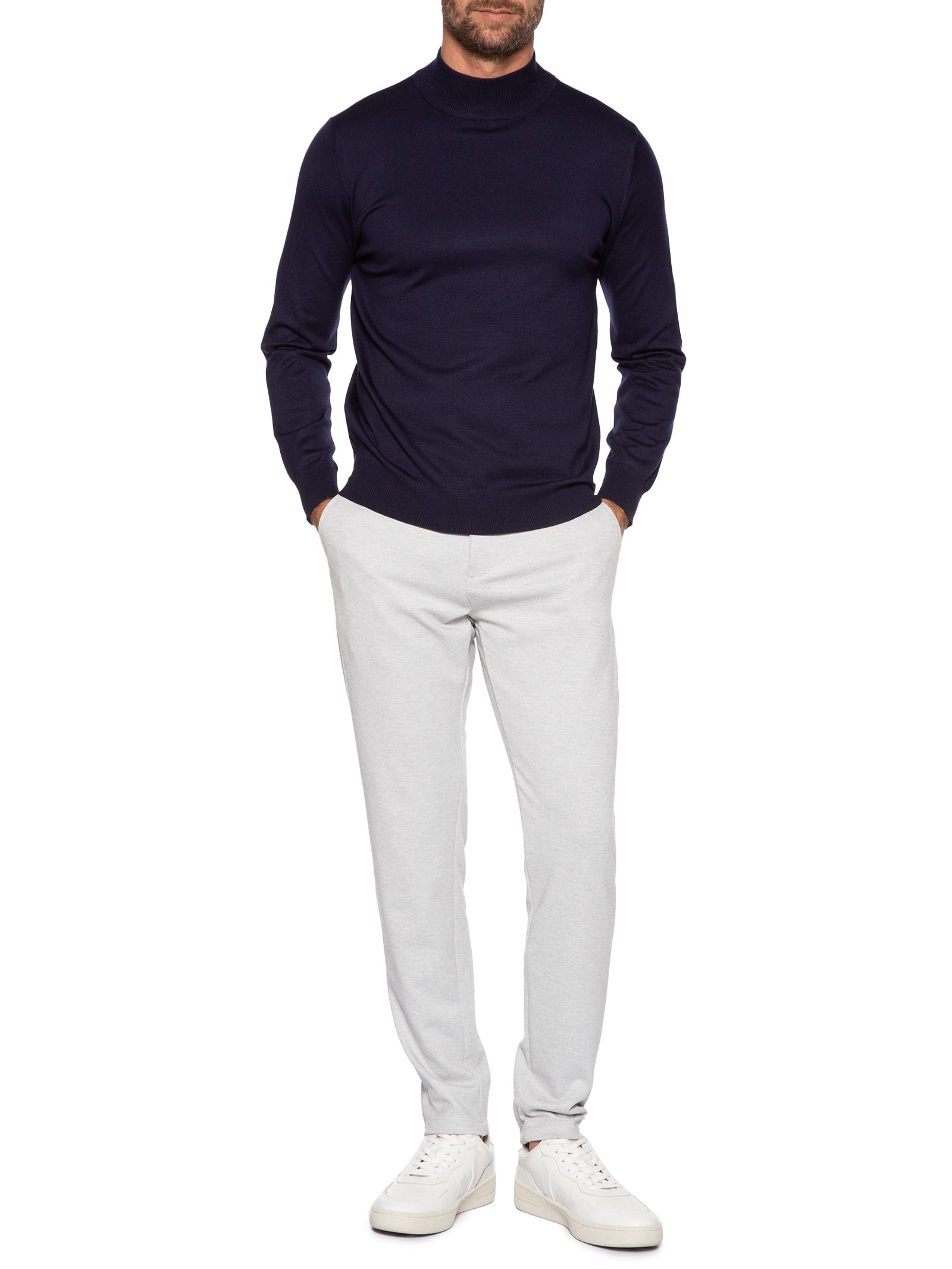 Calça Masculina Casual Cós Ajustável Cinza '2 Essential