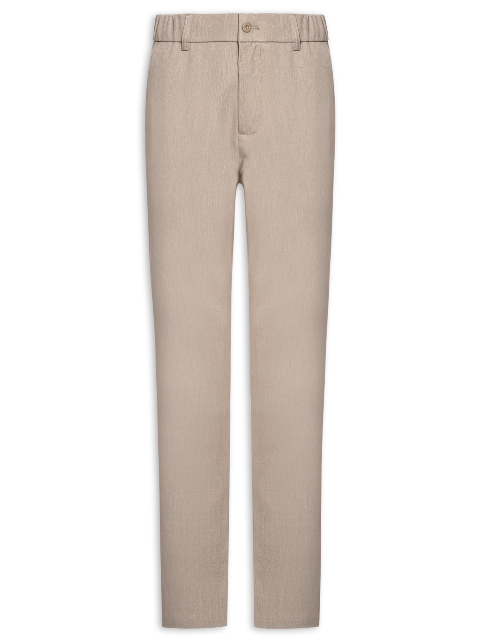 Calça Masculina Casual Cós Elástico Reta Bege '2 Essential
