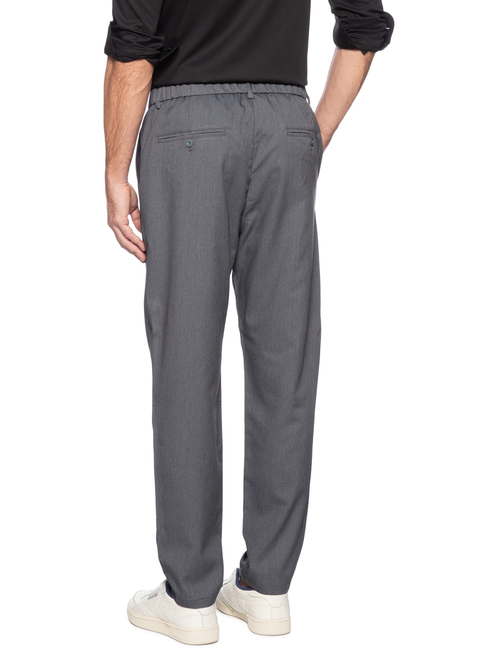 Calça Masculina Casual Cós Elástico Reta Bege '2 Essential