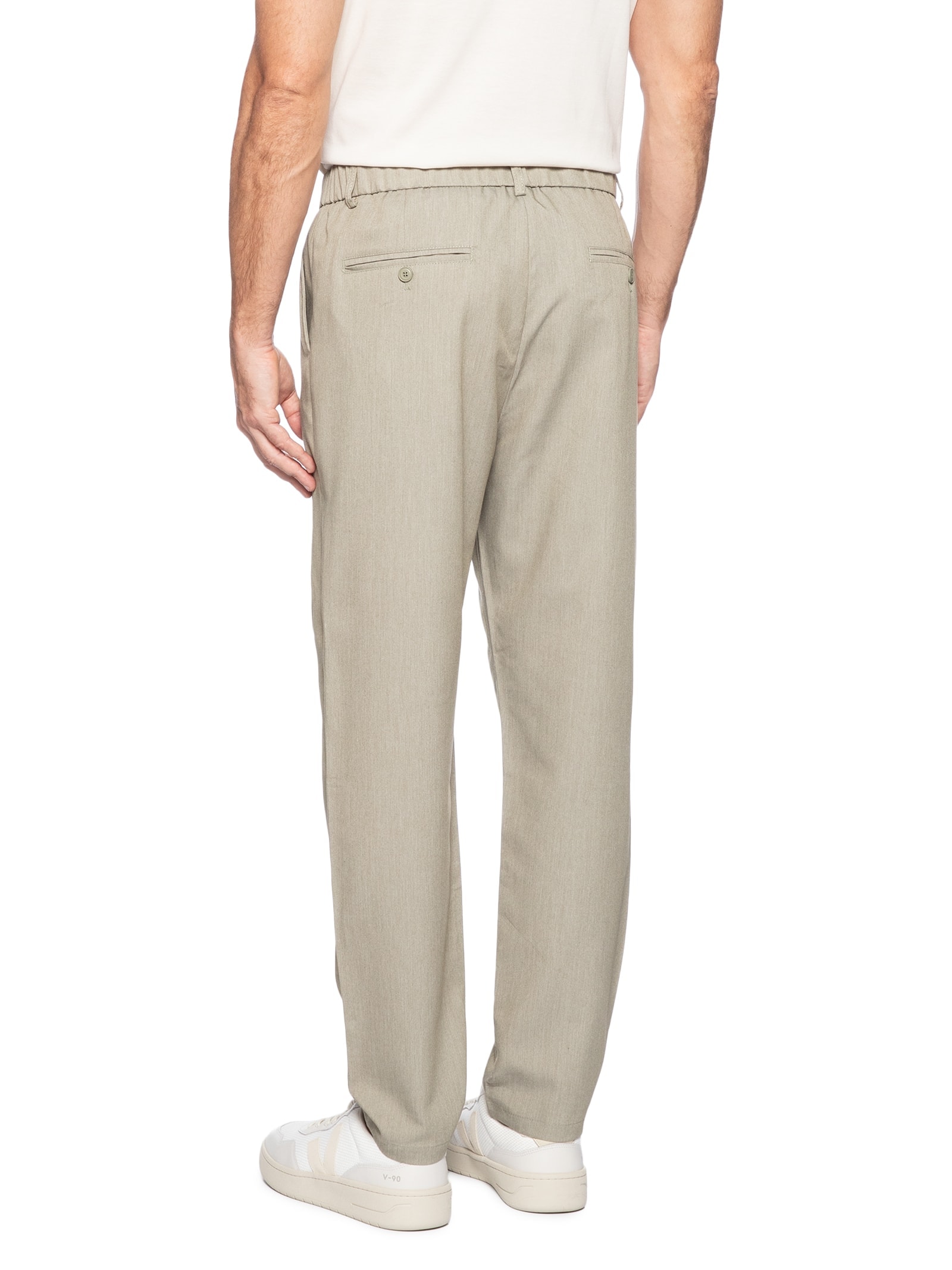 Calça Masculina Casual Cós Elástico Reta Bege '2 Essential