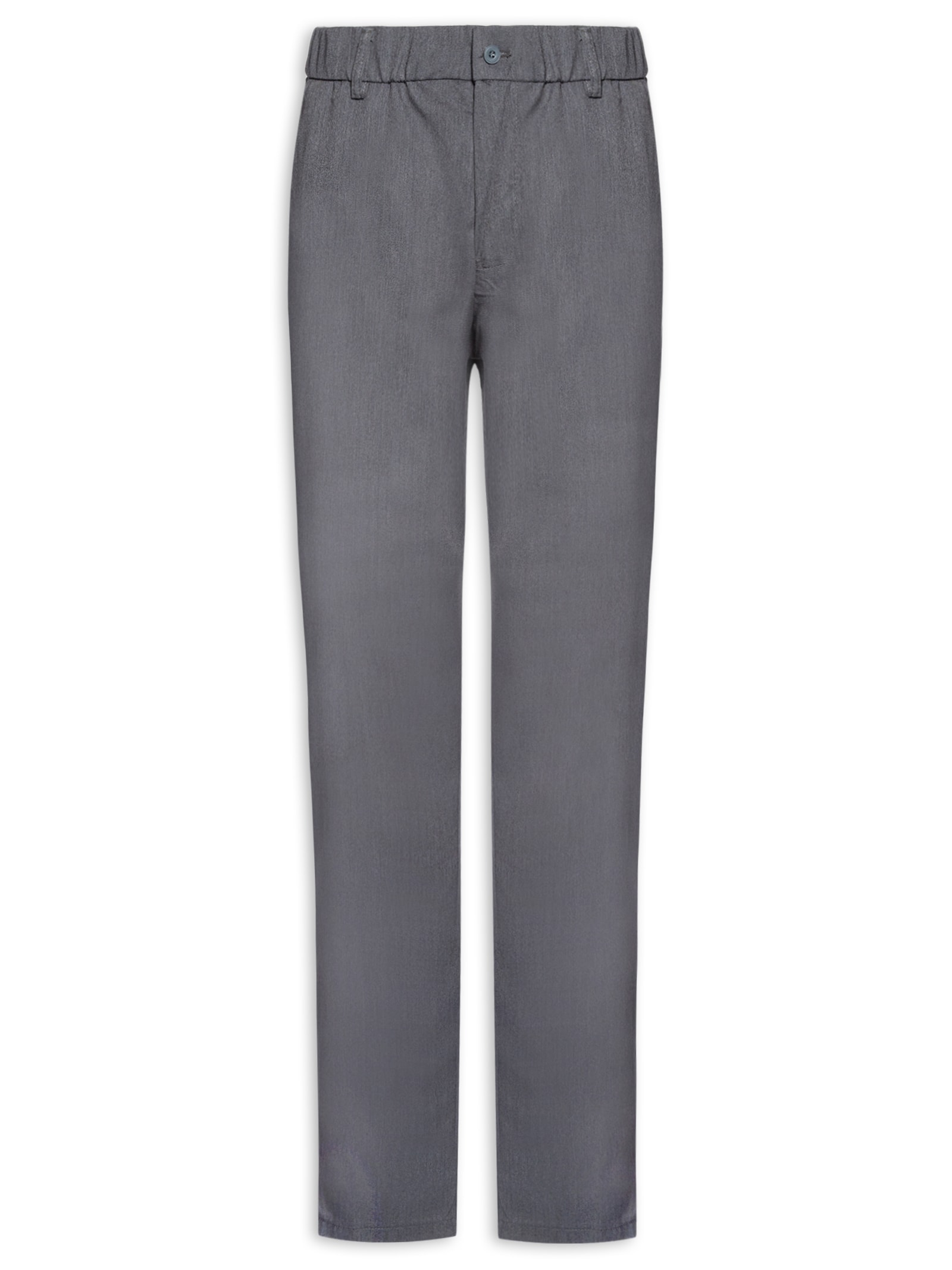 Calça Masculina Casual Cós Elástico Reta Cinza '2 Essential