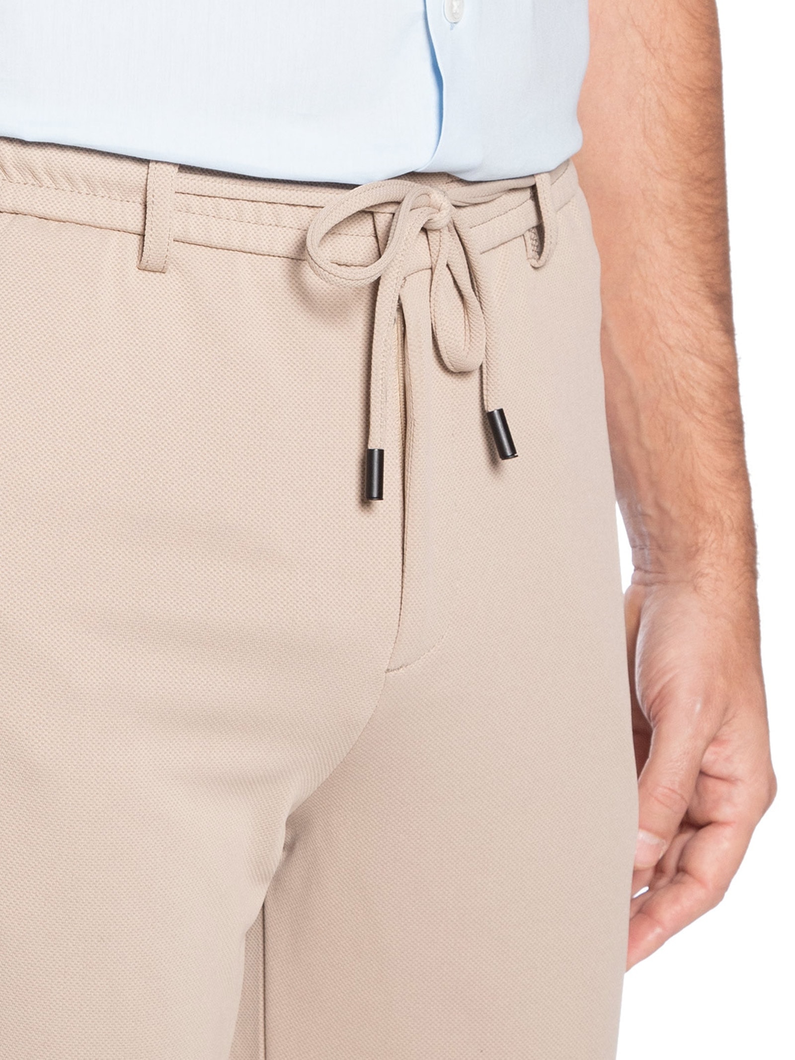 Calça Masculina Casual Cós Elástico Slim Bege '2 Essential