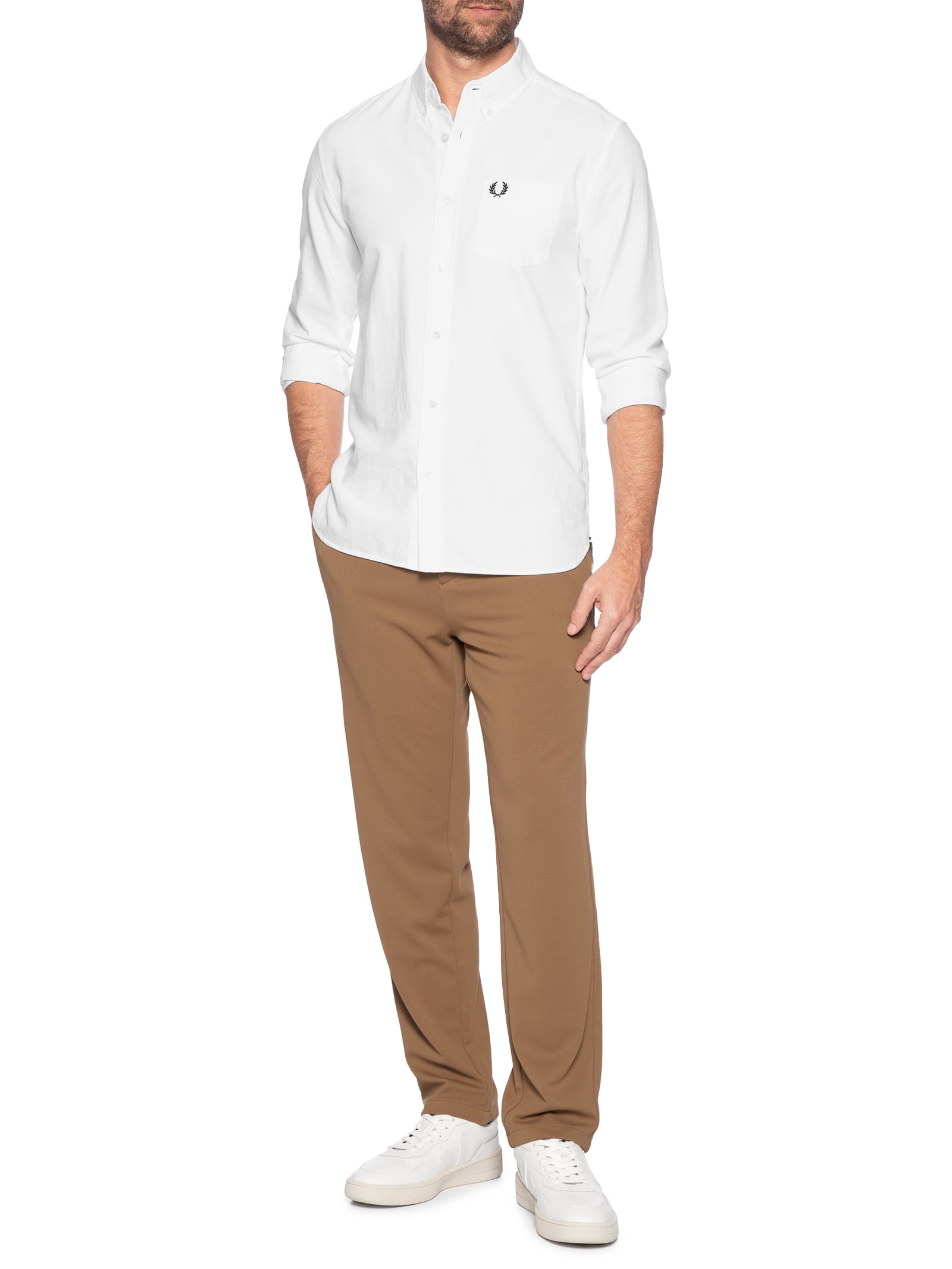 Calça Masculina Casual Cós Elástico Slim Bege '2 Essential