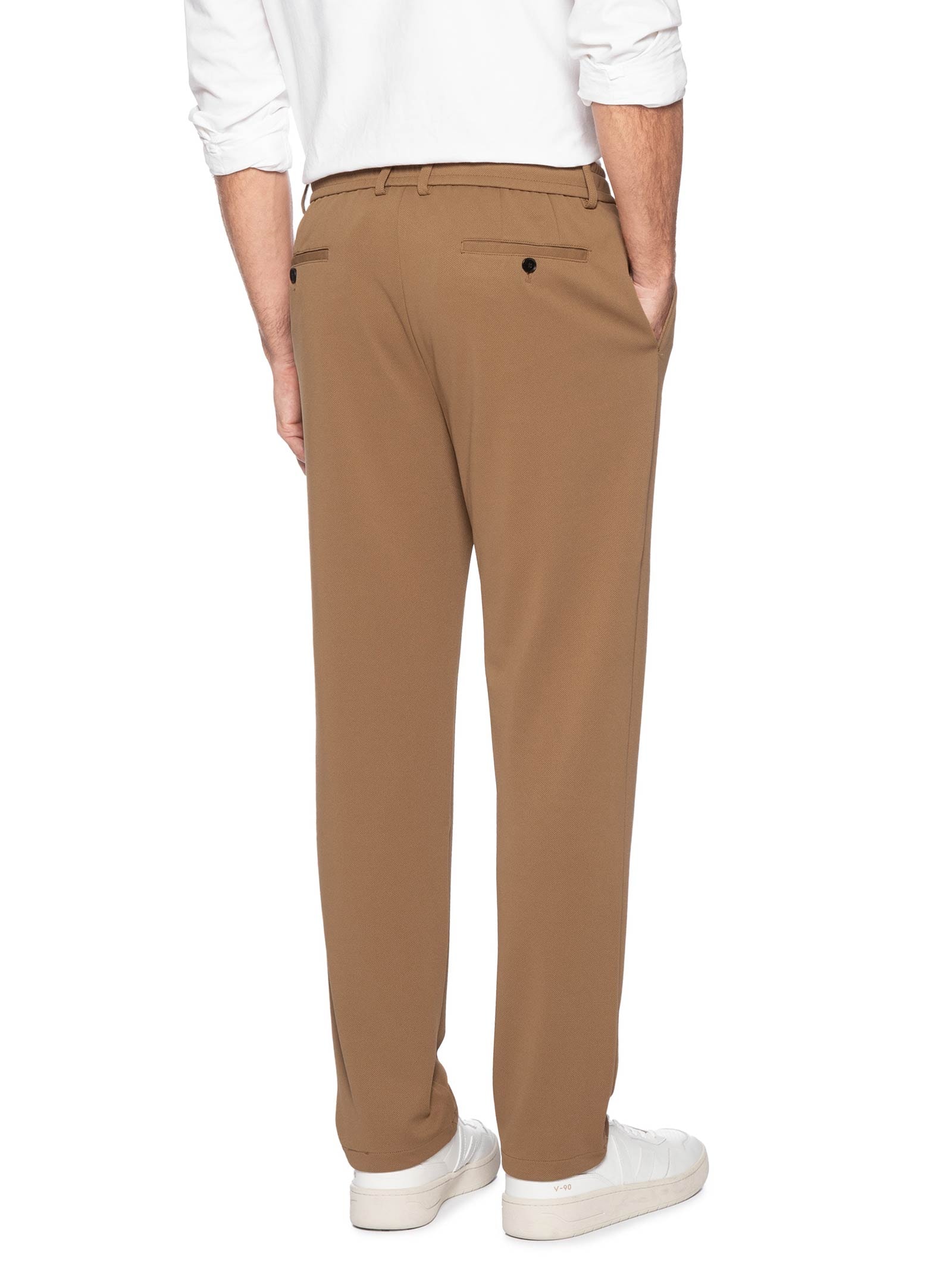 Calça Masculina Casual Cós Elástico Slim Bege '2 Essential