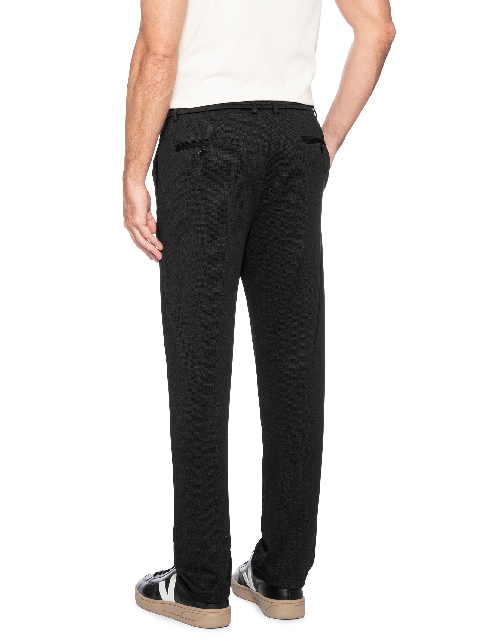 Calça Masculina Casual Cós Elástico Slim Preto '2 Essential