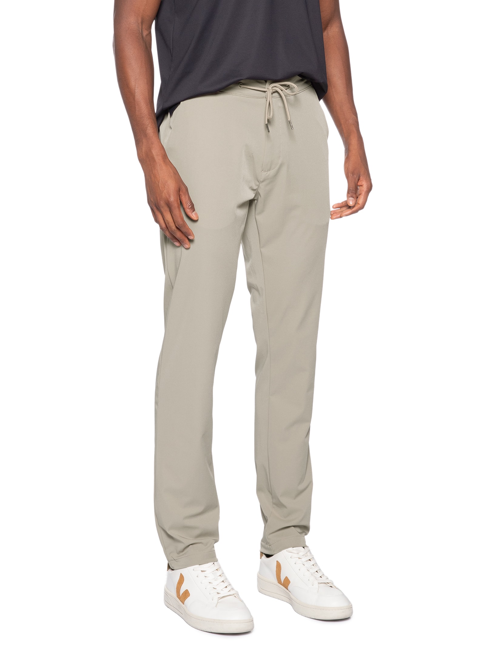 Calça Masculina Casual Elástico Slim Bege '2 Essential