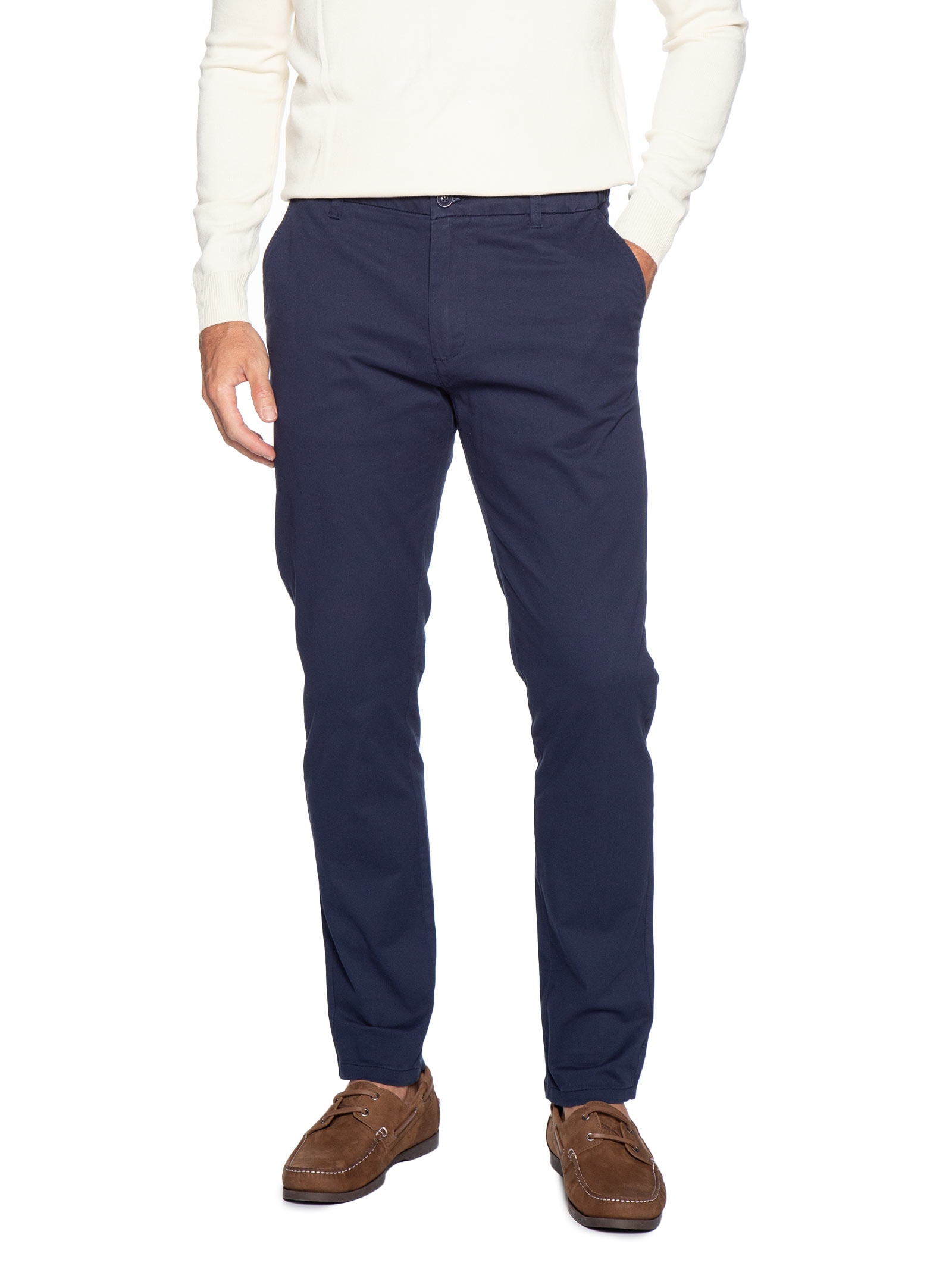 Calça Masculina Chino Cintura Ajustável Azul '2 Essential