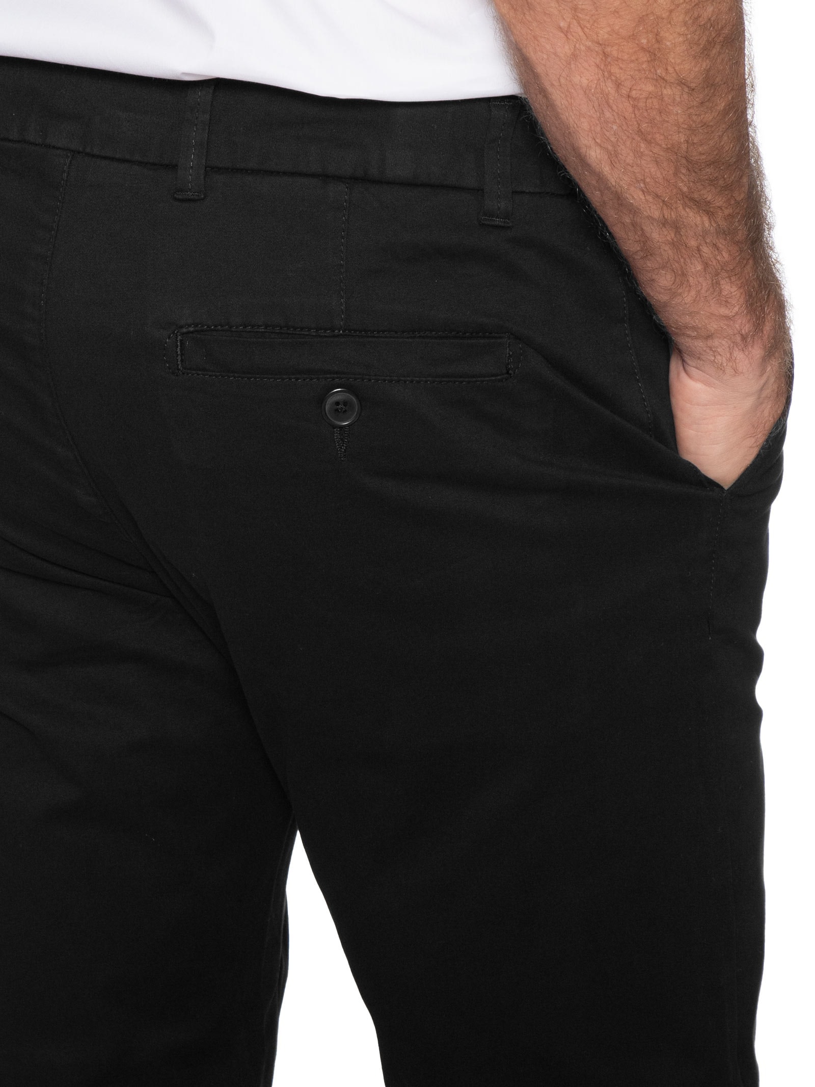 Calça Masculina Chino Cintura Ajustável Preto '2 Essential