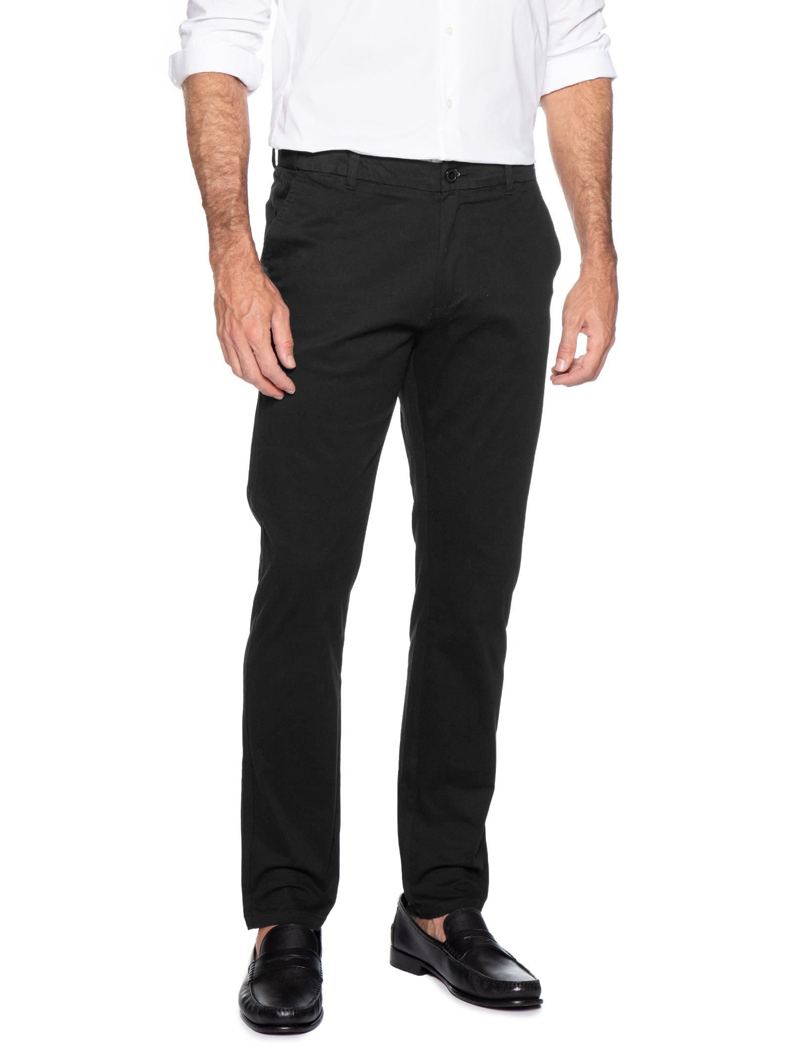 Calça Masculina Chino Cintura Ajustável Preto '2 Essential