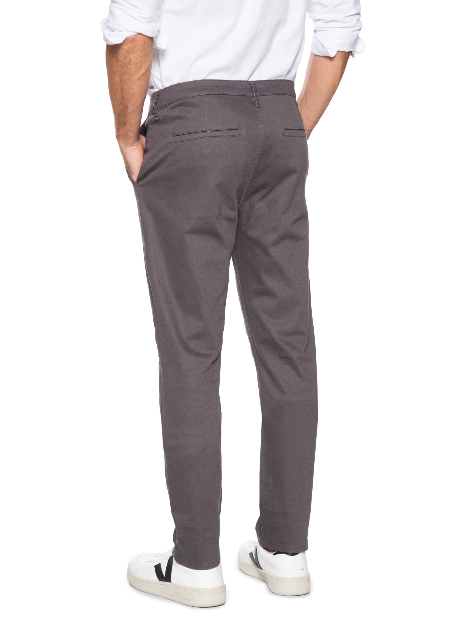 Calça Masculina Chino Color Clássica Cinza  Aramis