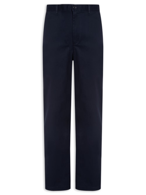 Calça Masculina Chino Regular Fit Core Em Sarja – Azul