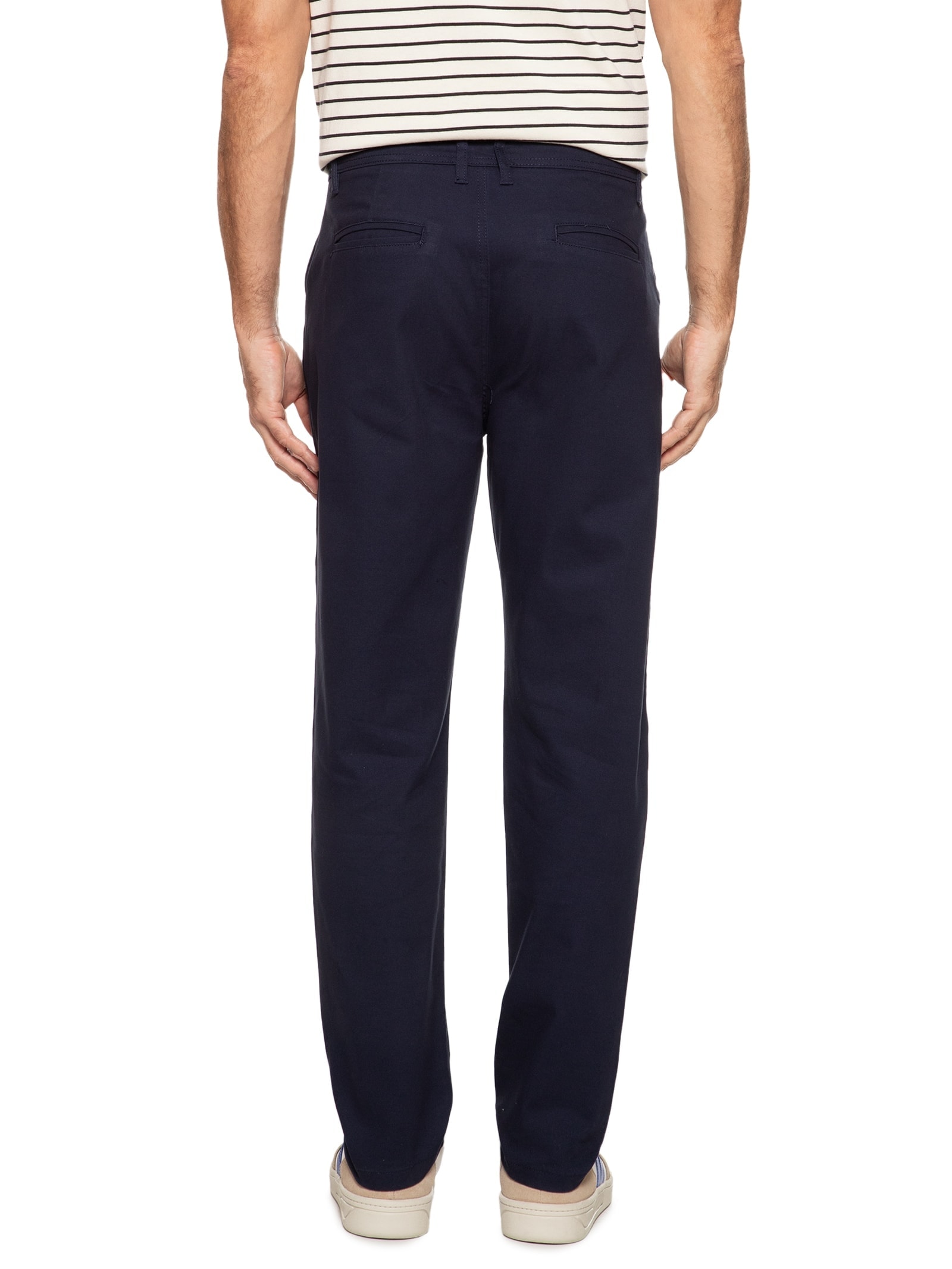 Calça Masculina Chino Reta Color Azul Basiq Men