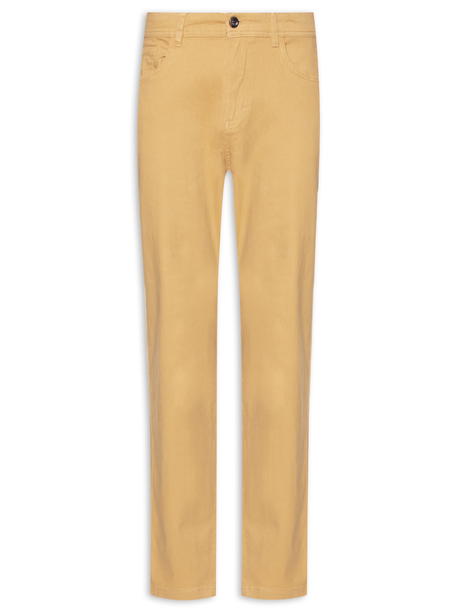 Calça Masculina Chino Sarja Color Bege Basiq Men