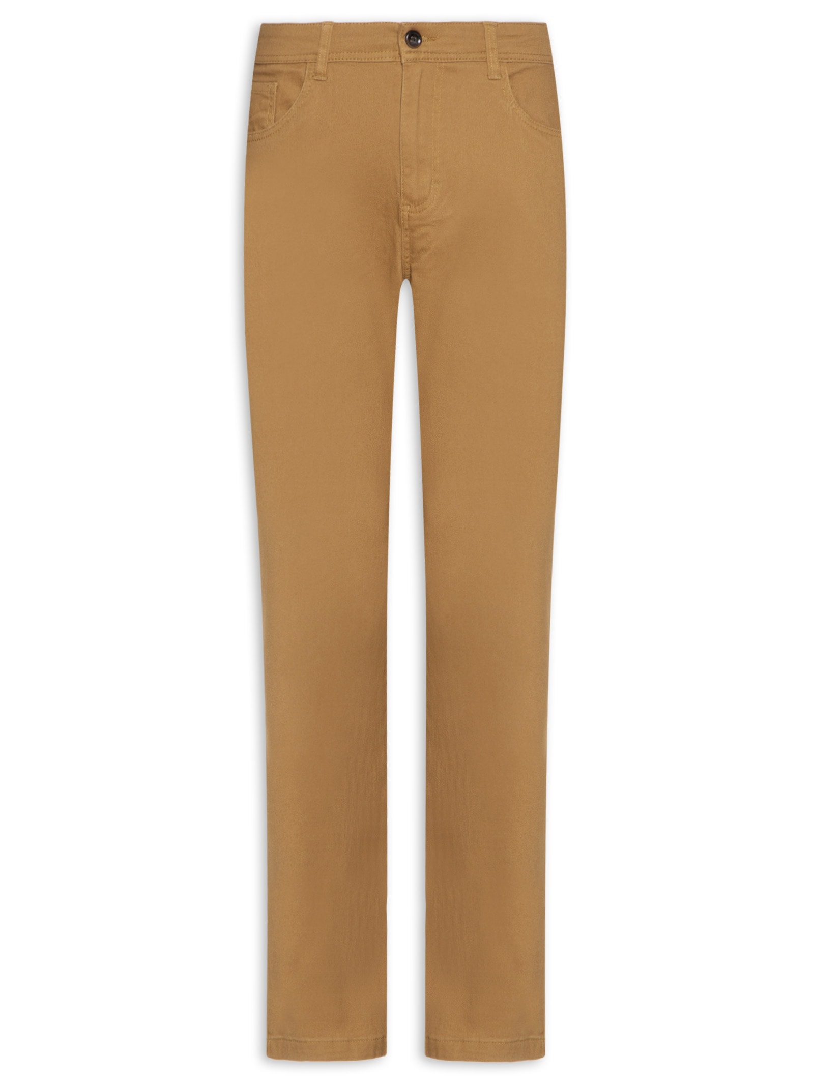 Calça Masculina Chino Sarja Color Marrom Basiq Men