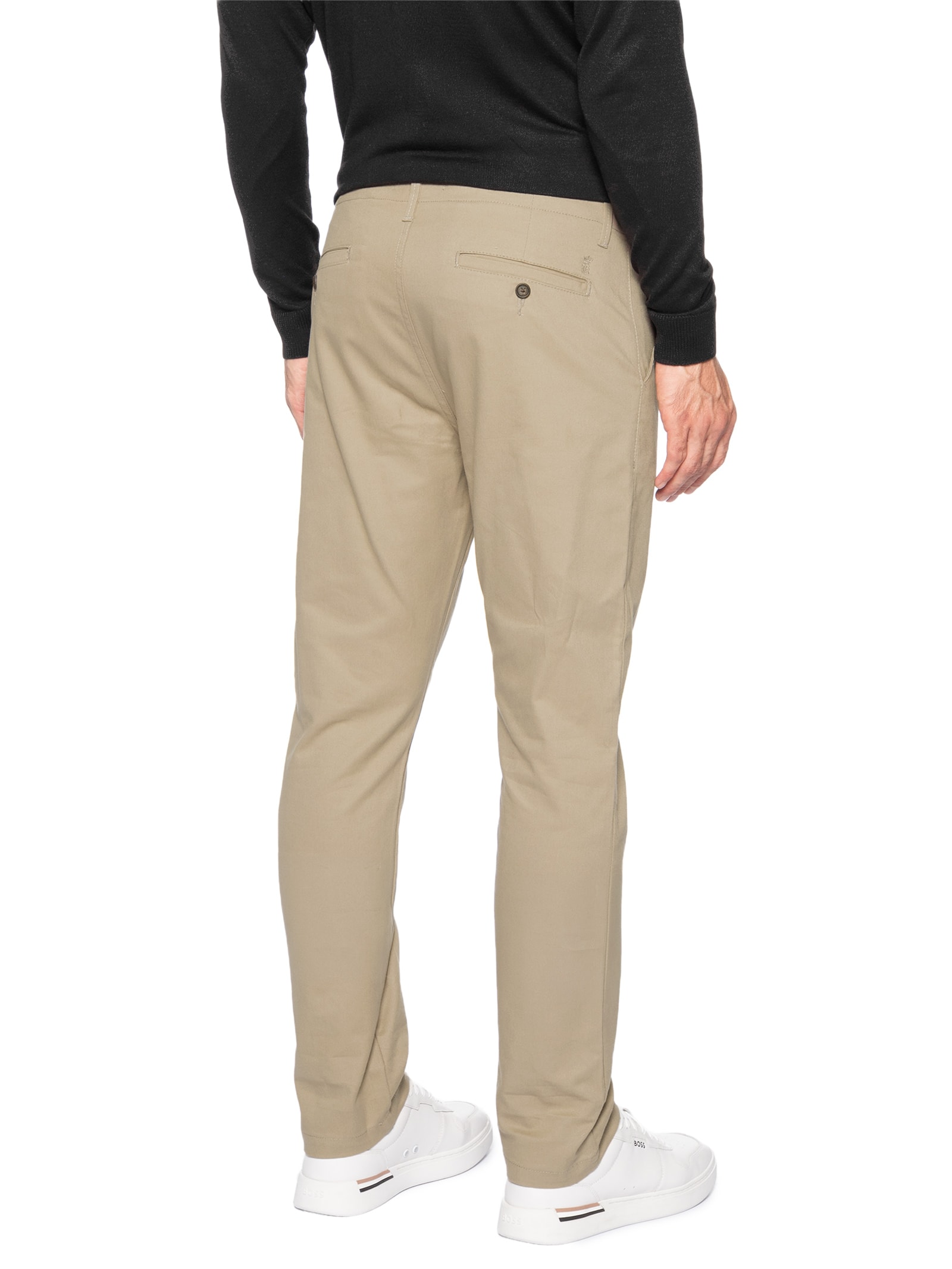 Calça Masculina Chino Sarja Elastano Bege Sergio K