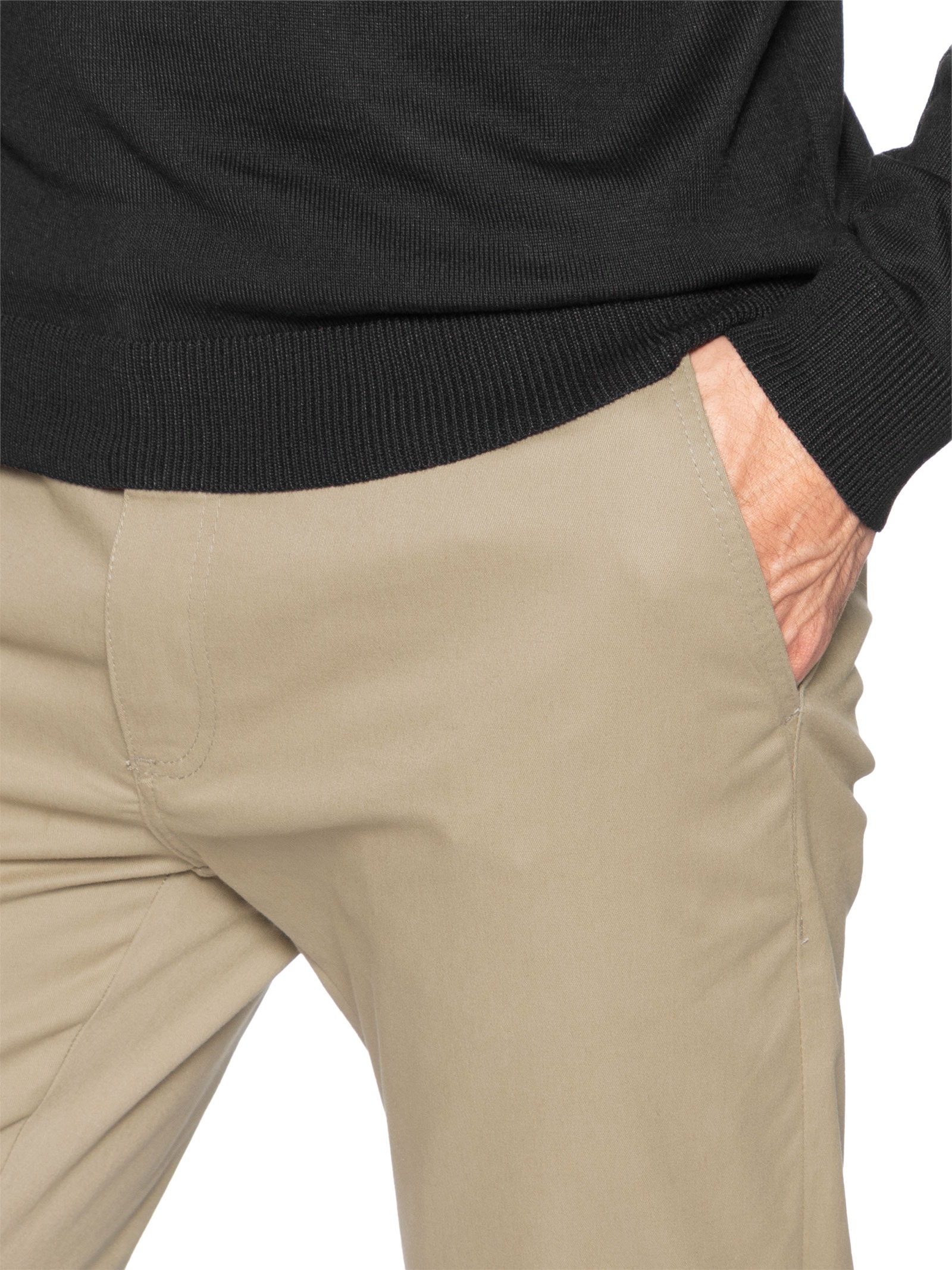 Calça Masculina Chino Sarja Elastano Bege Sergio K