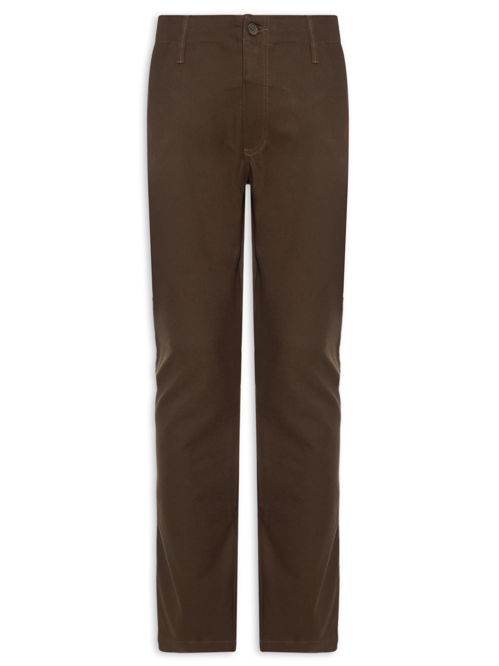 Calça Masculina Chino Sarja Elastano Marrom Sergio K