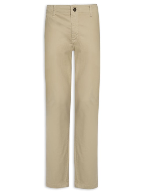 Calca Masculina Chino Sarja Elastano Tinturada – Bege