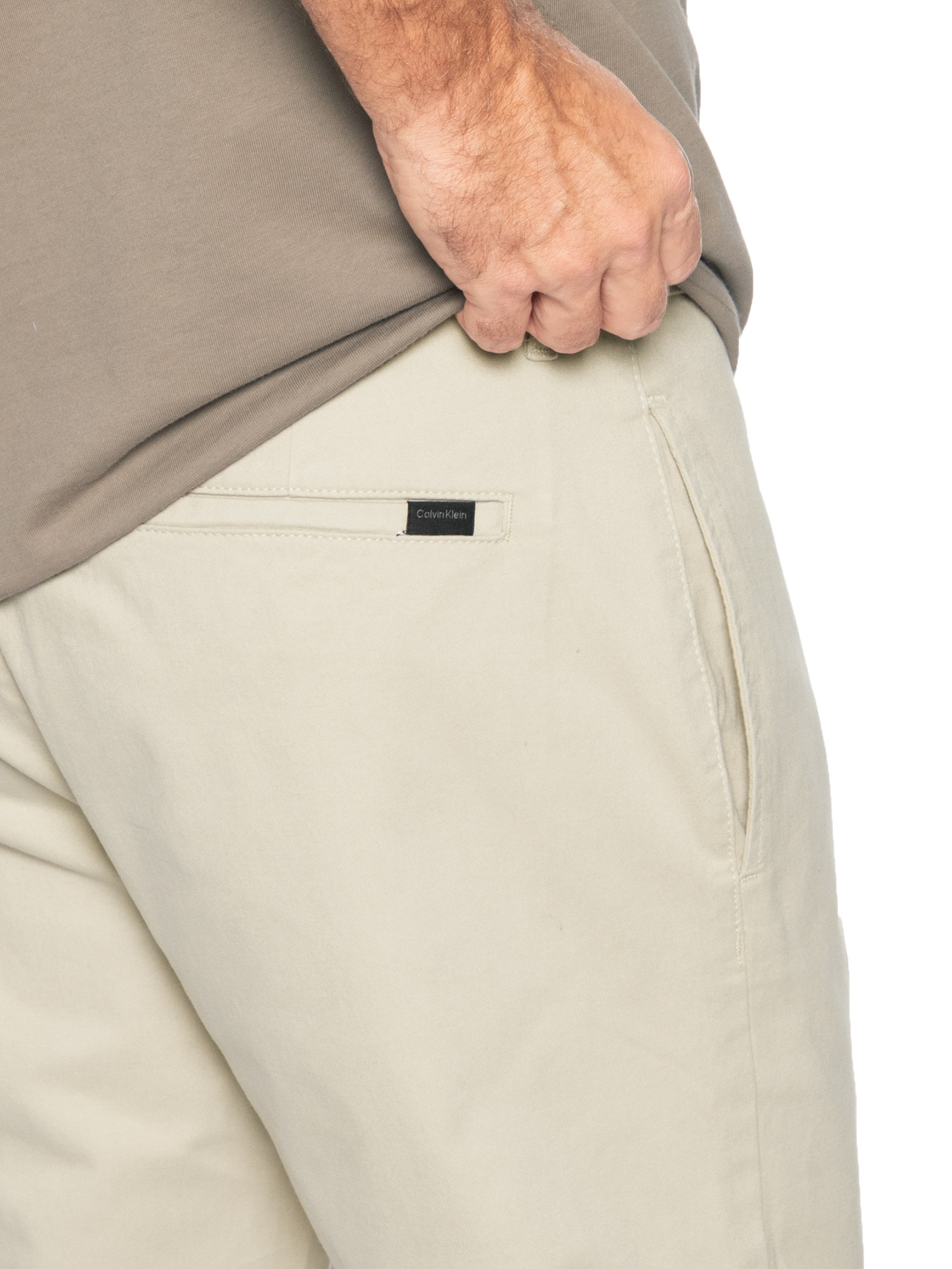 Calça Masculina Chino Slim Bege Calvin Klein