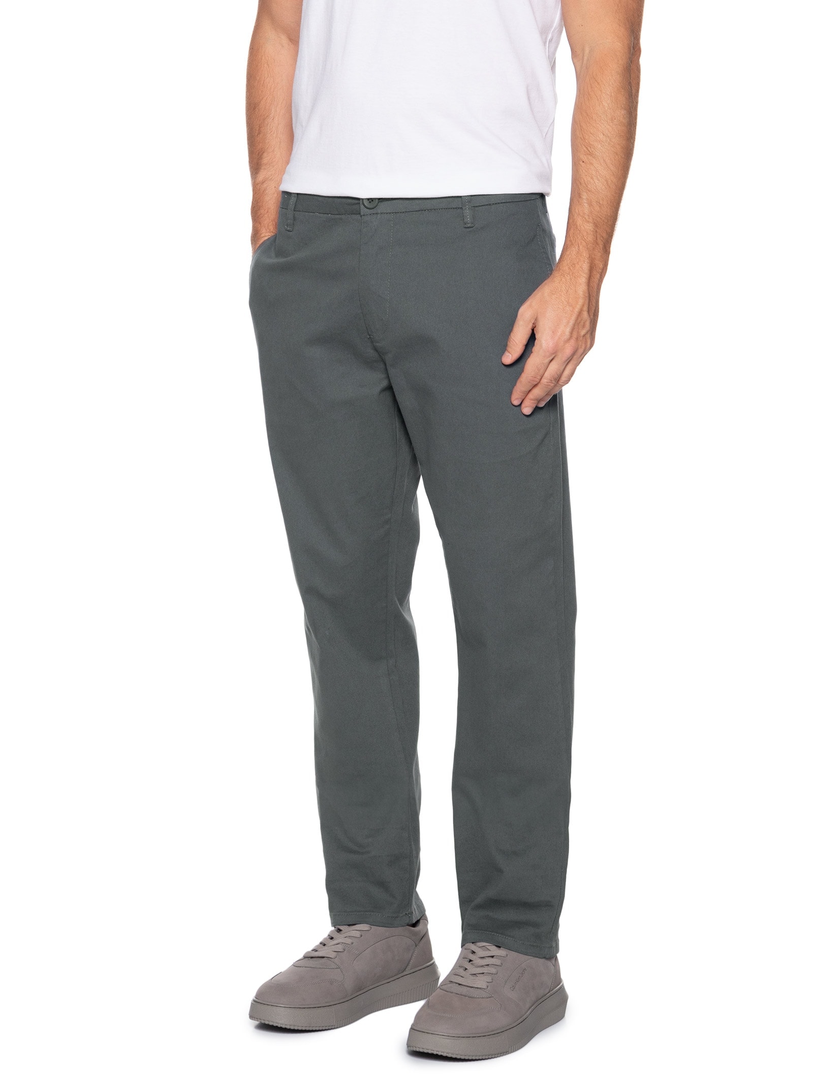 Calça Masculina Chino Slim Cinza Calvin Klein - White Label