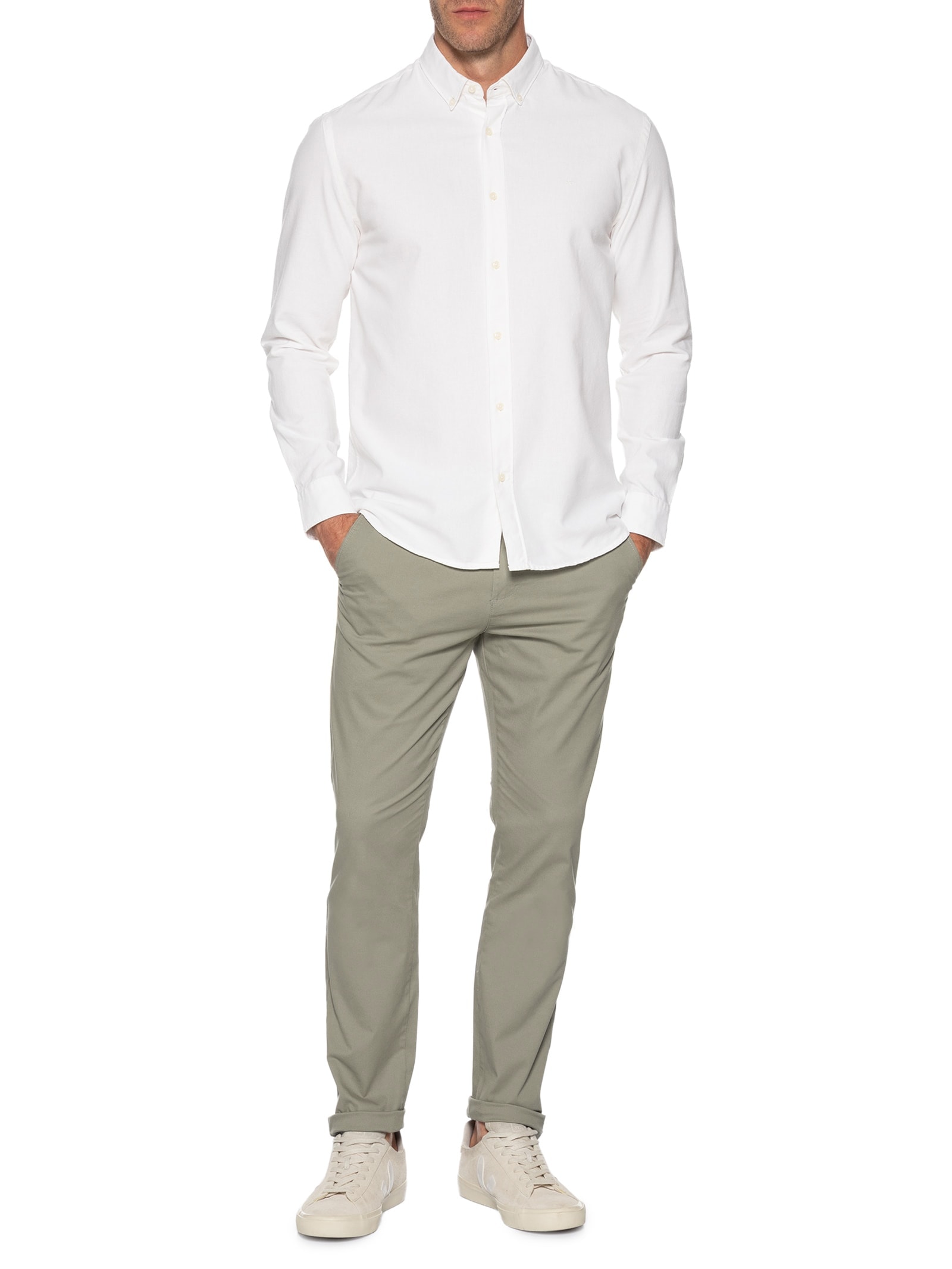 Calça Masculina Chino Slim Clássica Caqui Aramis