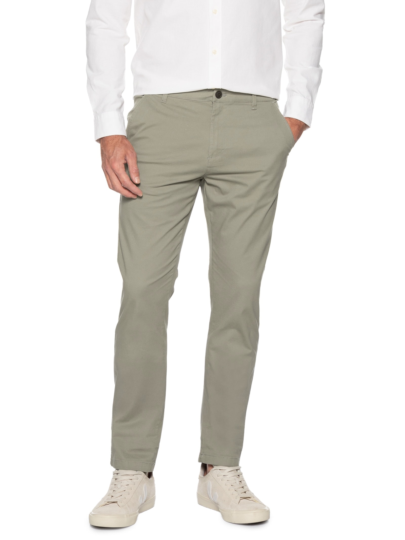 Calça Masculina Chino Slim Clássica Caqui Aramis