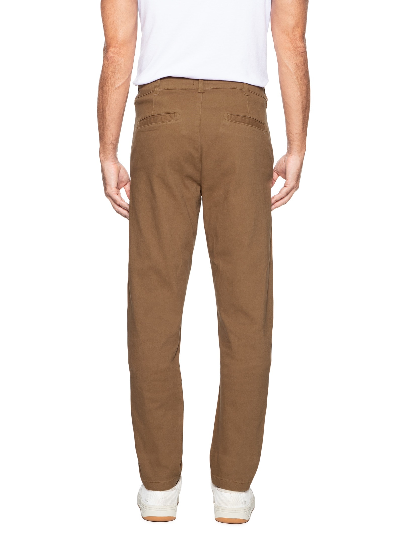 Calça Masculina Chino Slim Color Marrom Basiq Men