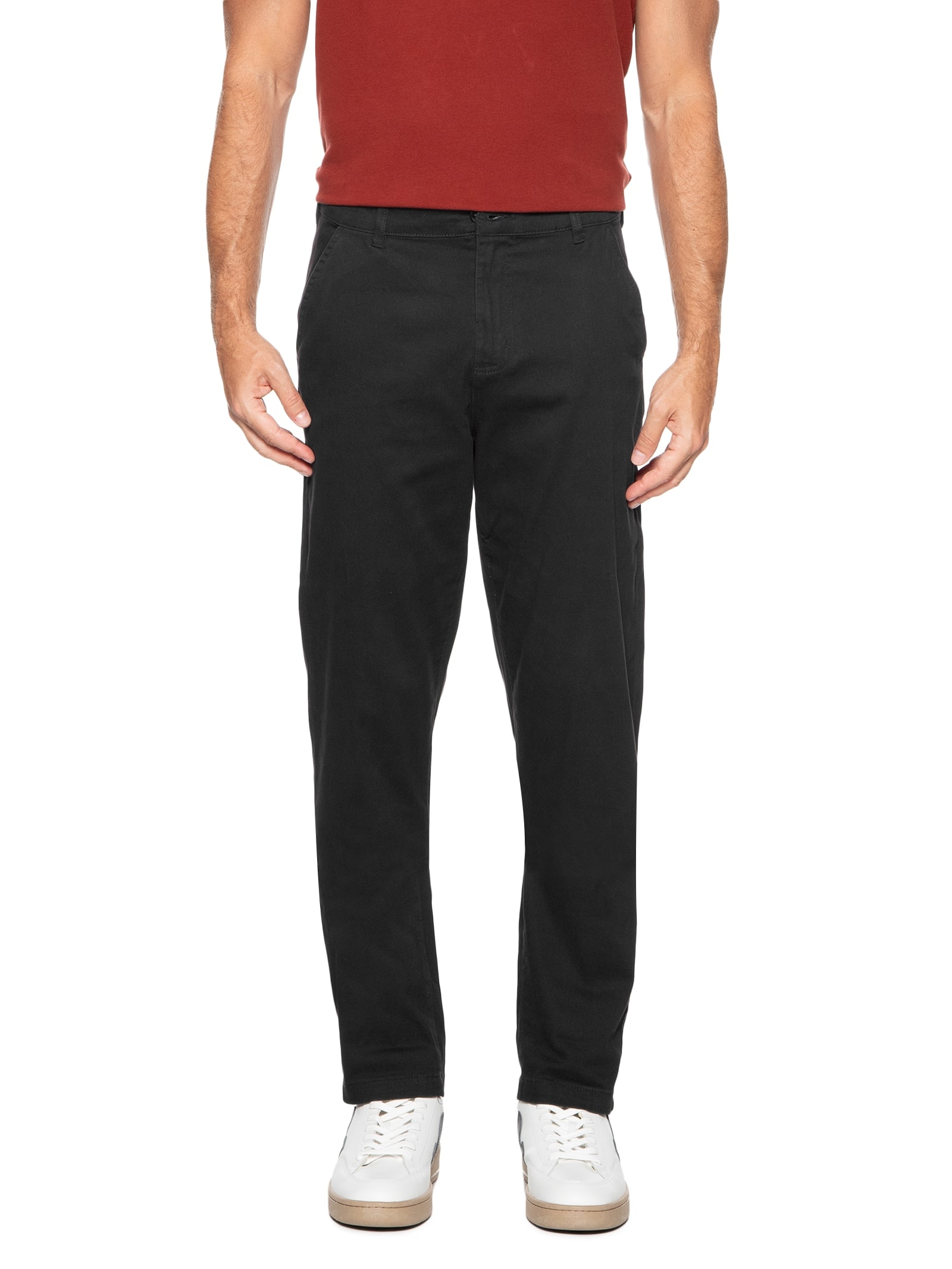 Calça Masculina Chino Slim Color Preto Basiq Men
