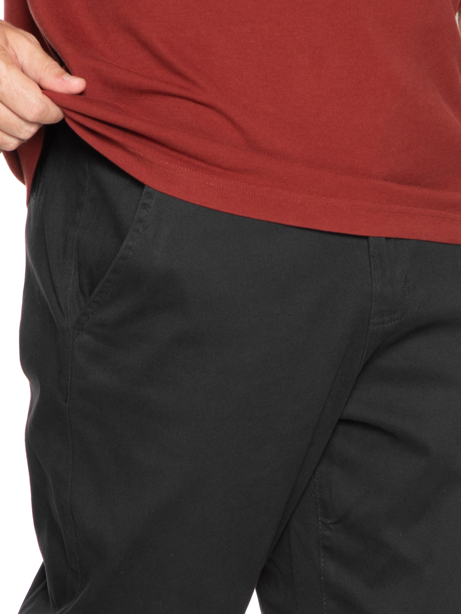 Calça Masculina Chino Slim Color Preto Basiq Men
