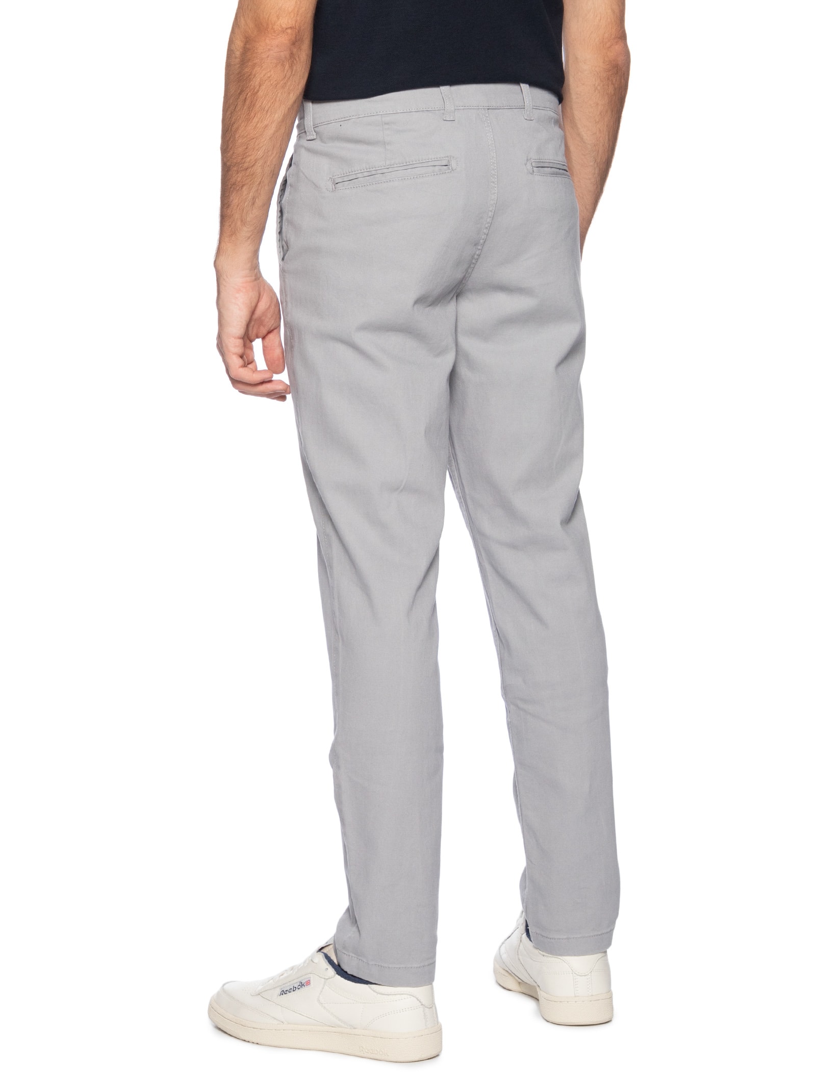 Calça Masculina Chino Slim Fit Em Algodão Cinza Jack & Jones