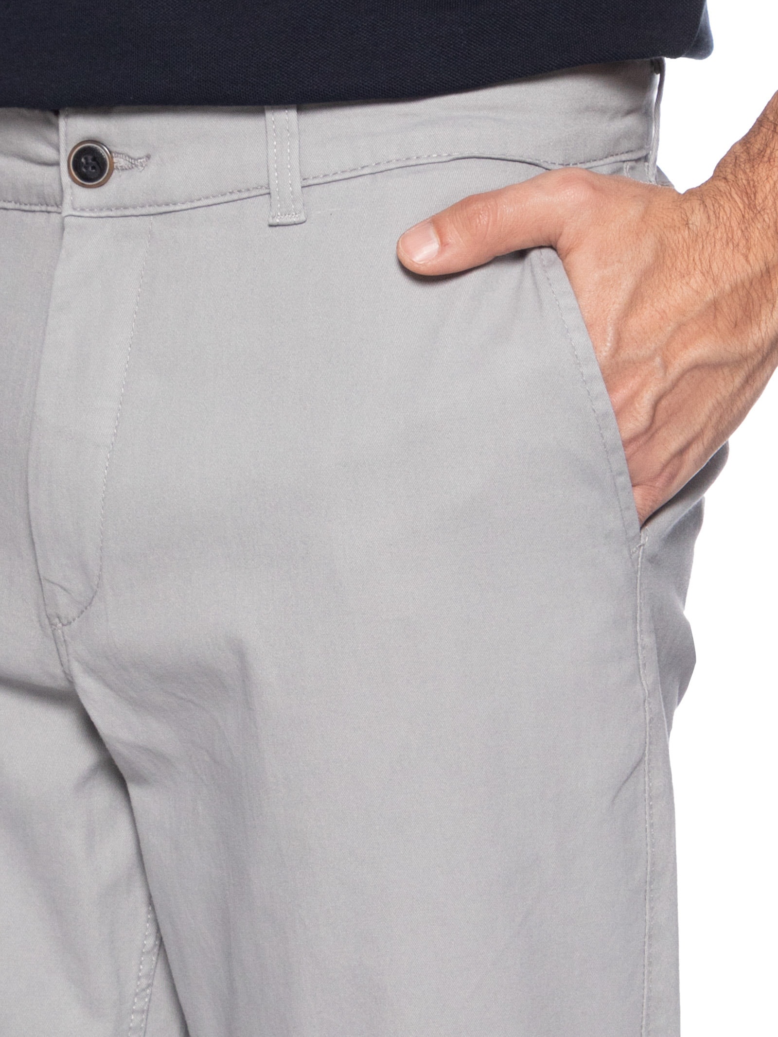 Calça Masculina Chino Slim Fit Em Algodão Cinza Jack & Jones