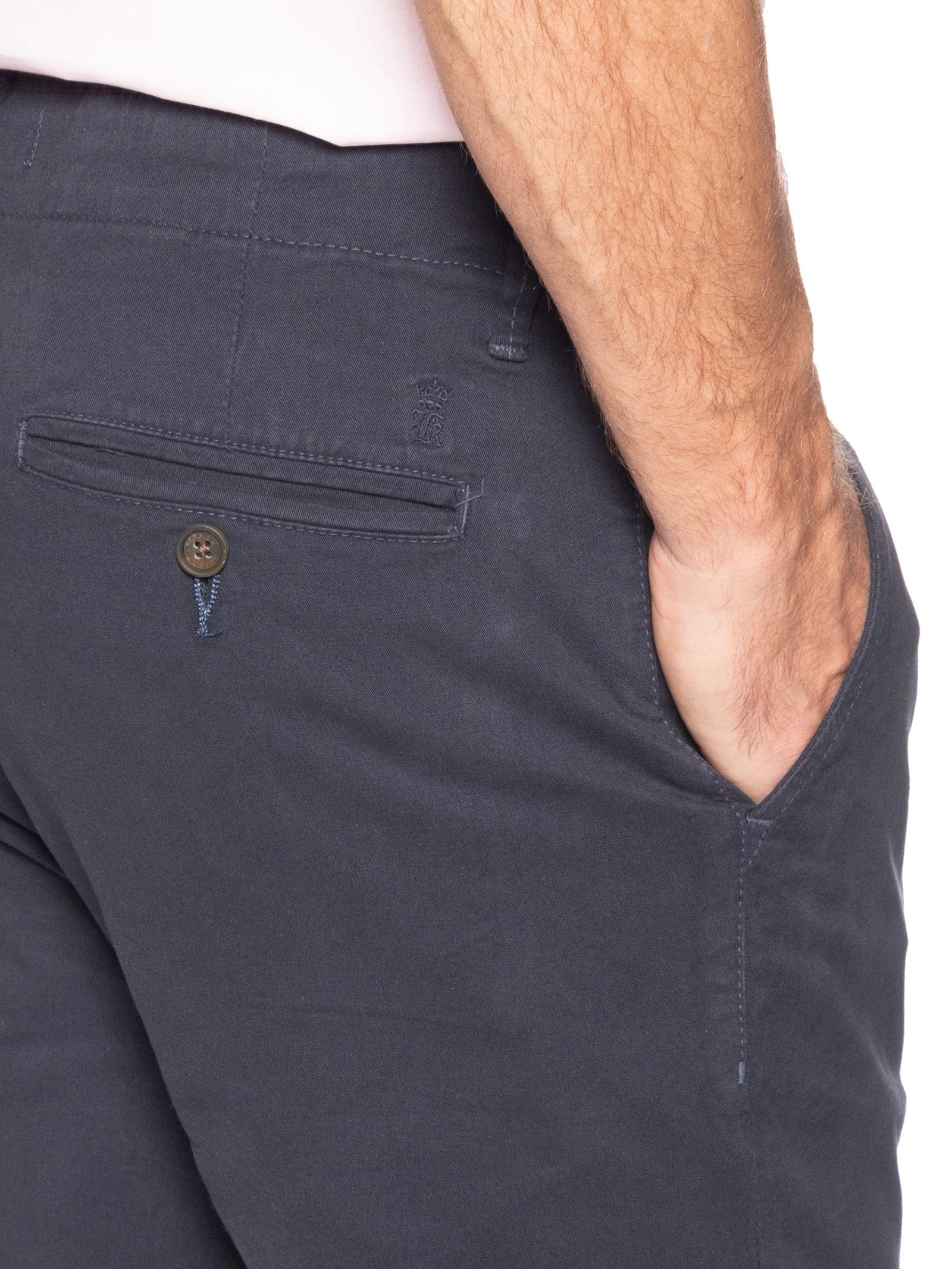 Calça Masculina Chino Slim Fit Sarja Azul Sergio K