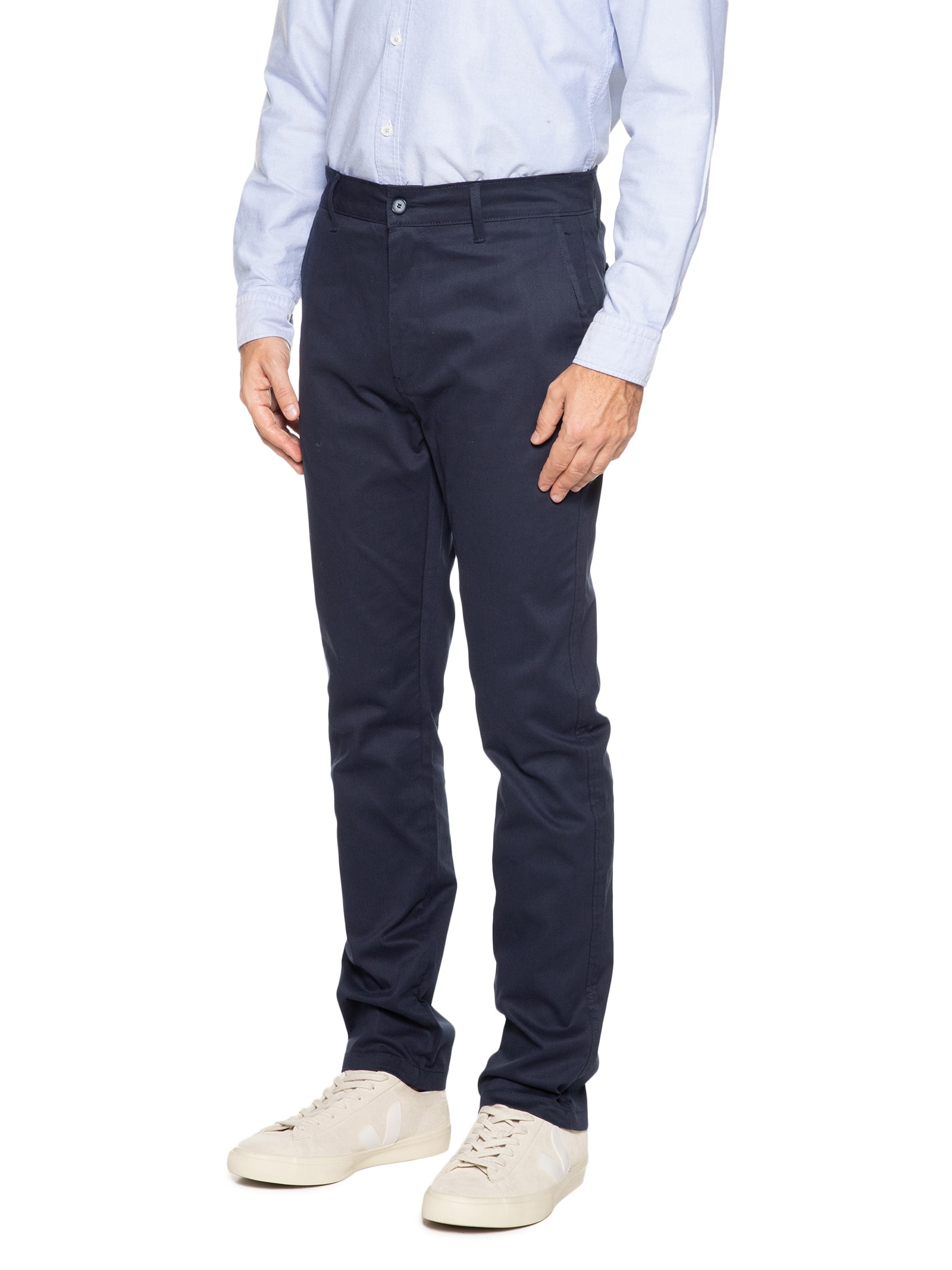 Calça Masculina Clássica Chino Reta Azul '2 Essential