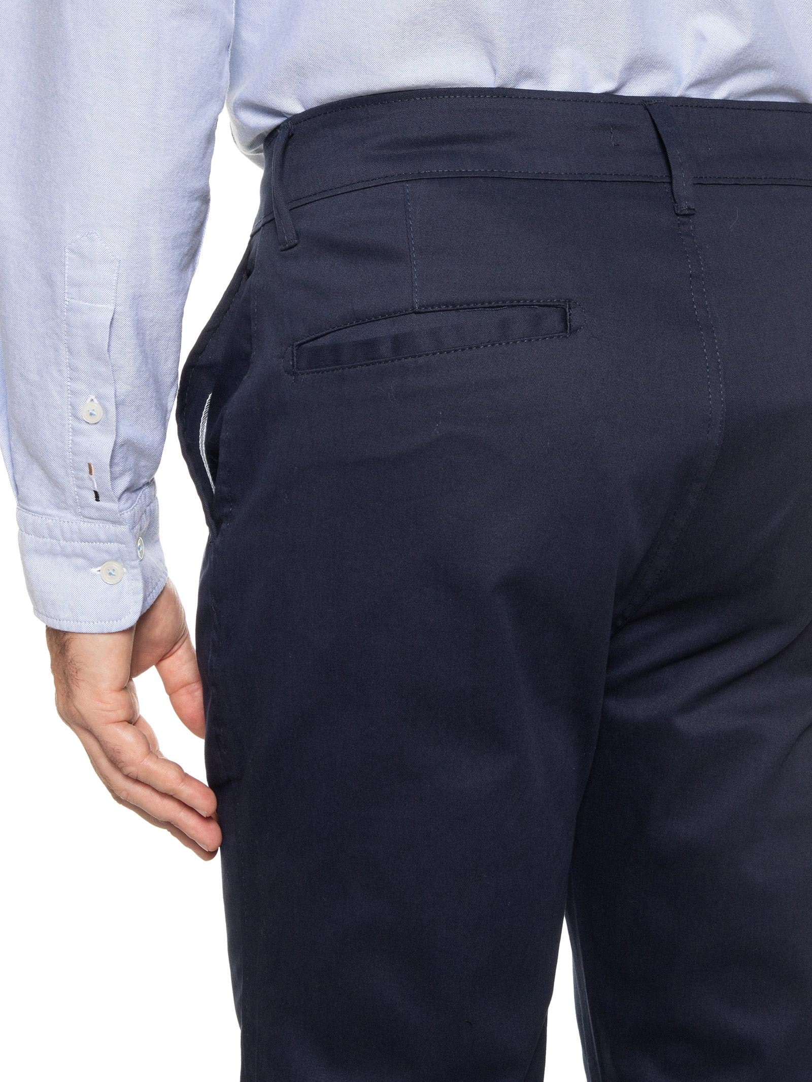 2 Essential - Calça Masculina Clássica Chino Reta - Azul