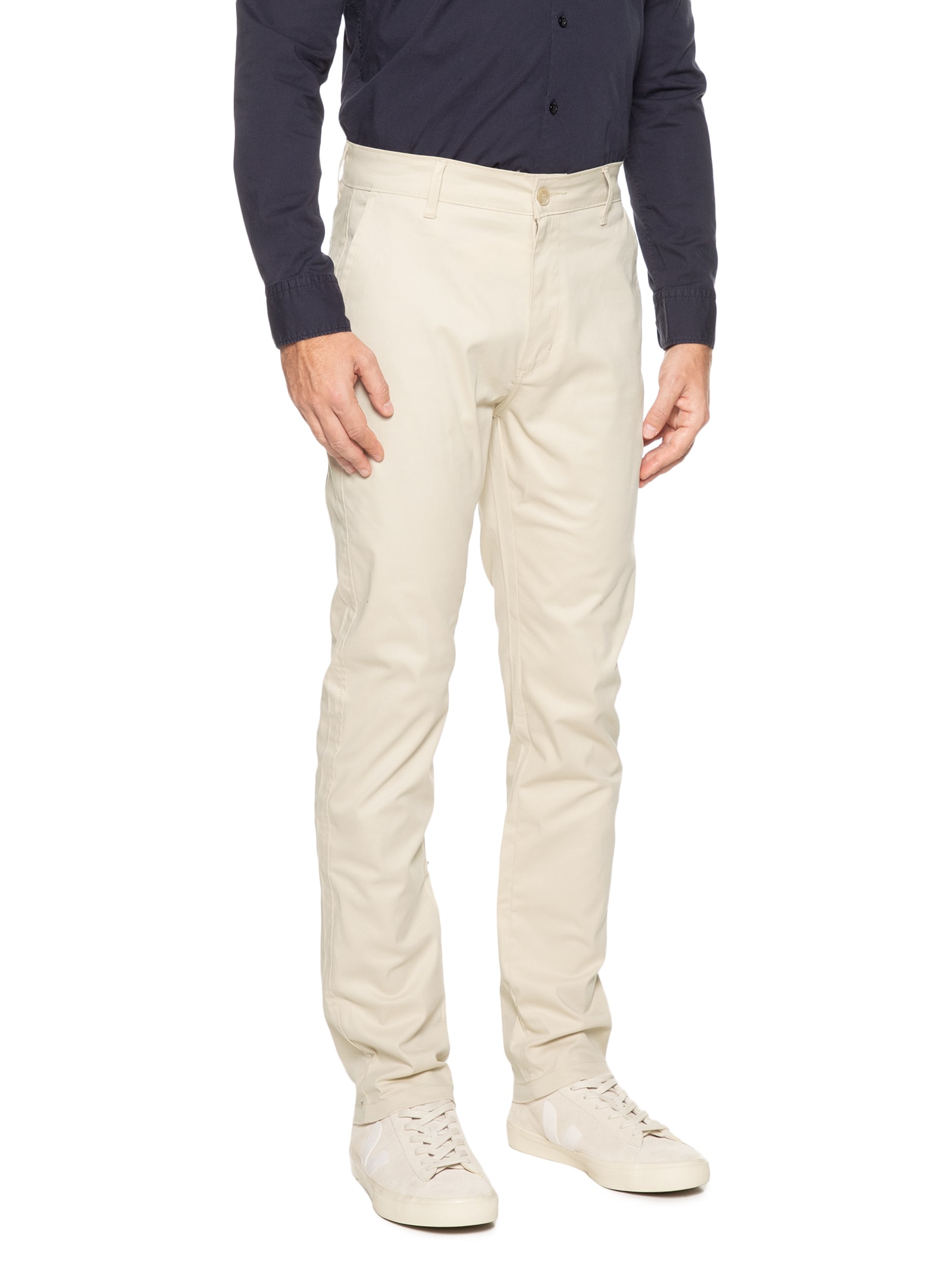 Calça Masculina Clássica Chino Reta Bege '2 Essential