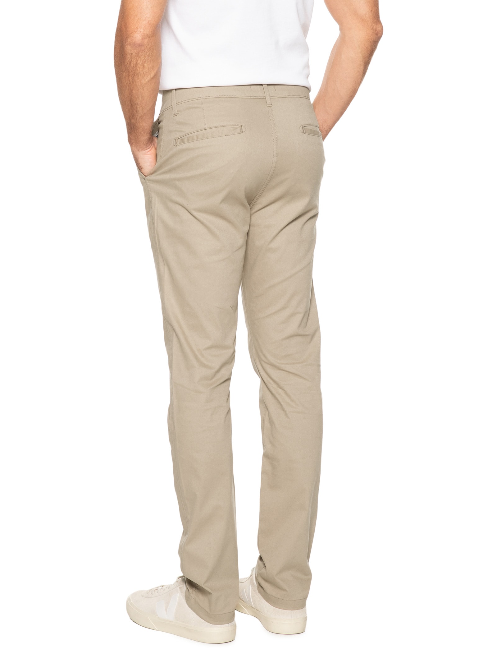 Calça Masculina Clássica Chino Reta Bege '2 Essential