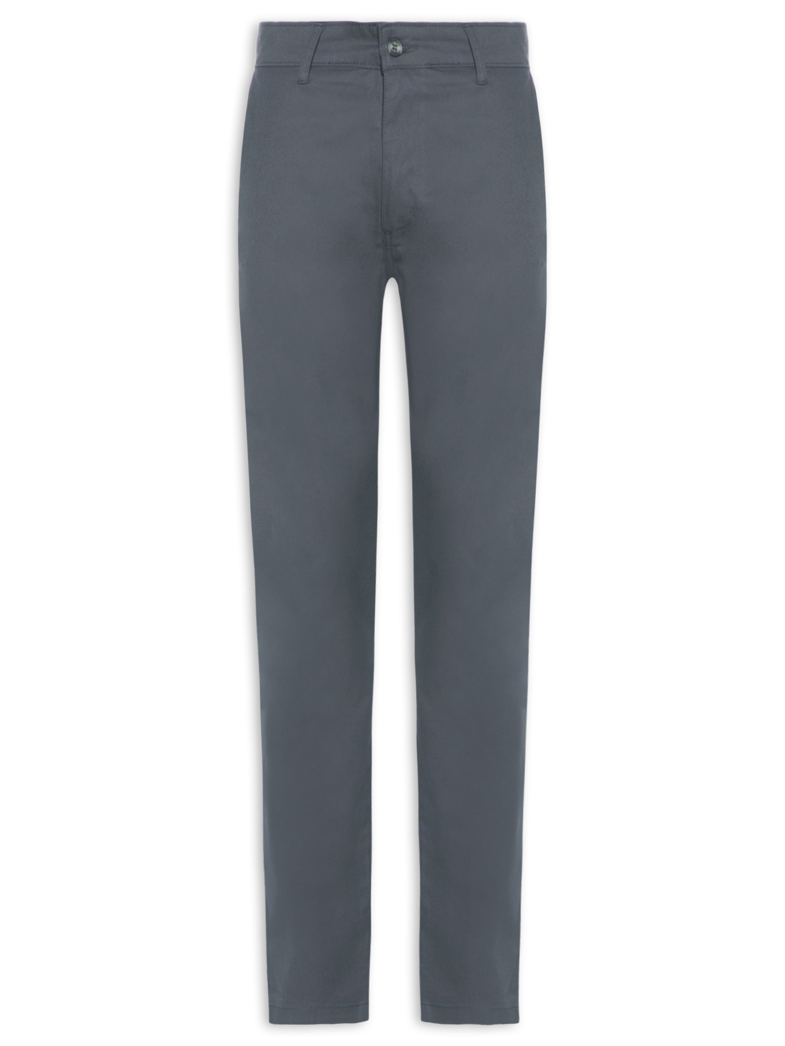 Calça Masculina Clássica Chino Slim Cinza '2 Essential