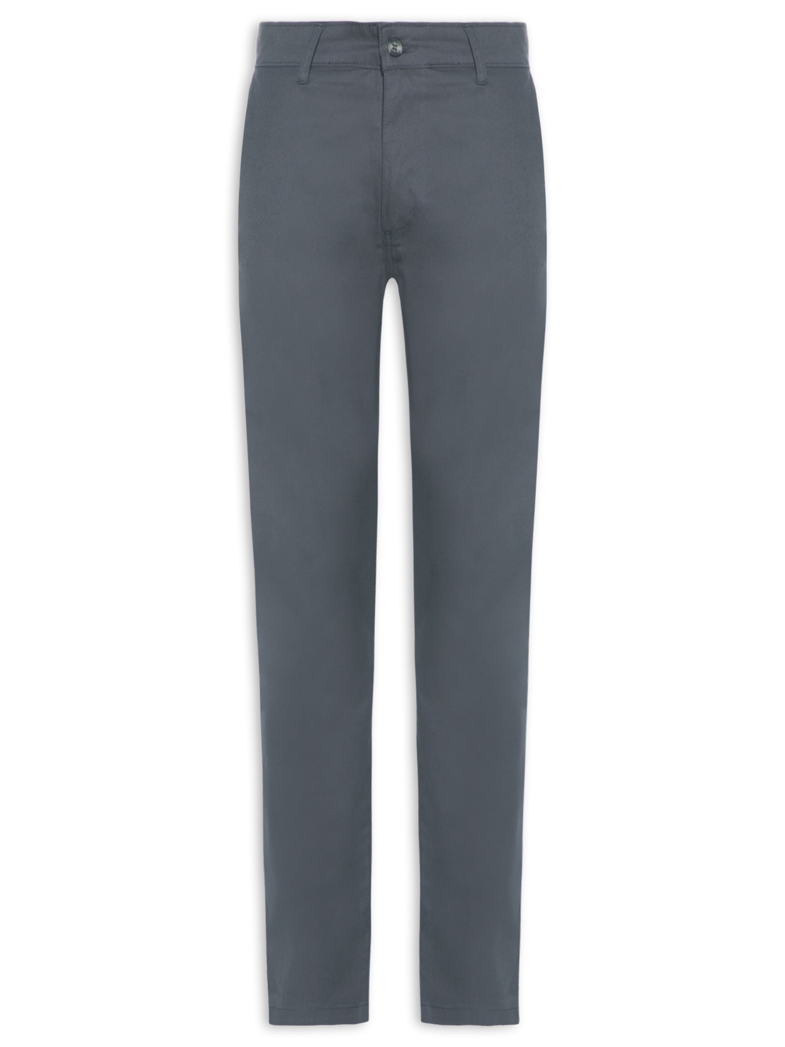 Calça Masculina Clássica Chino Slim Cinza '2 Essential