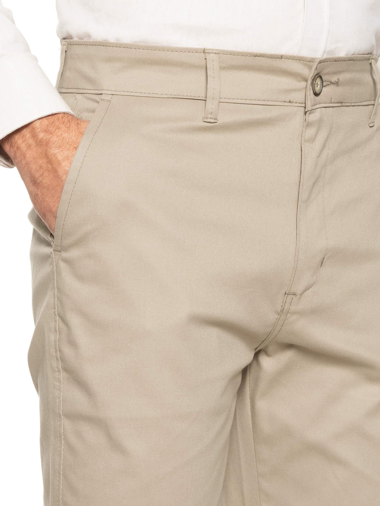 Calça Masculina Clássica Chino Slim Marrom '2 Essential